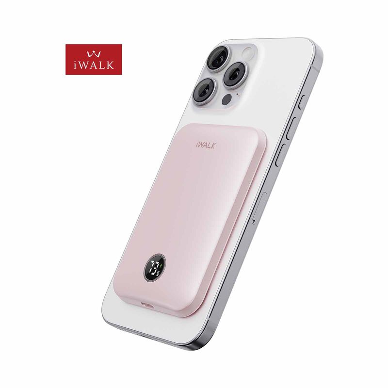 IWALK Powergrip Slim Magnetic Wireless Powerbank 5000mah For Iphone Pink MXB008-013A-image 1