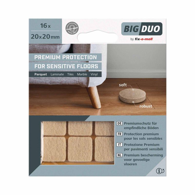 FIX-O-MOLL Self Adh 20x20mm BIG DUO PARQUET GLIDERS-image 2