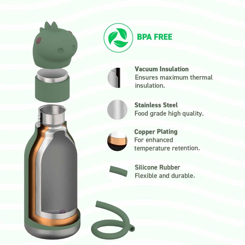 ASOBU Bestie Insul S/s Water Bottle (dinosaur W/brush) ASBV05490-image 3