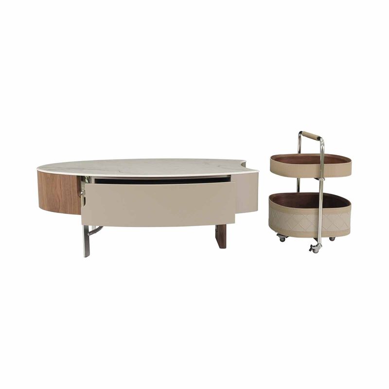 MUZE Coffee Table With Trolley Side Table TROKEY-image 12
