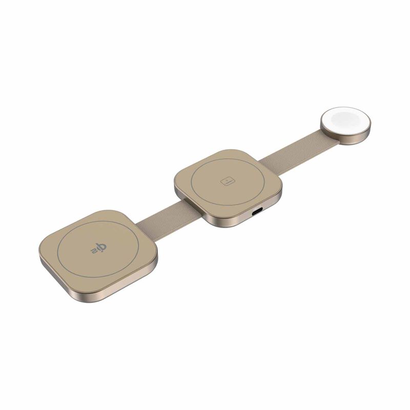 MAZER Qi2 3in1 Trifold Wireless Charging Pad-cream M-QI2-MAGTRIFOLD03-CR-image 1