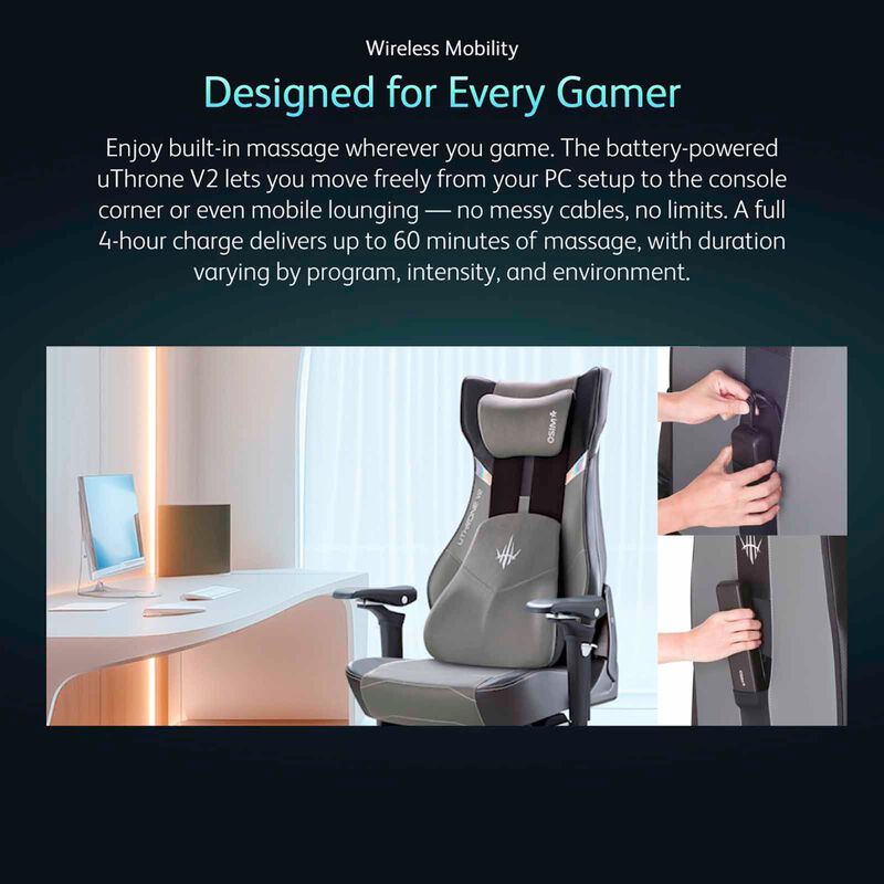 OSIM Uthrone V2 Gaming Massage Chair - Black OS-8243-BK-image 10