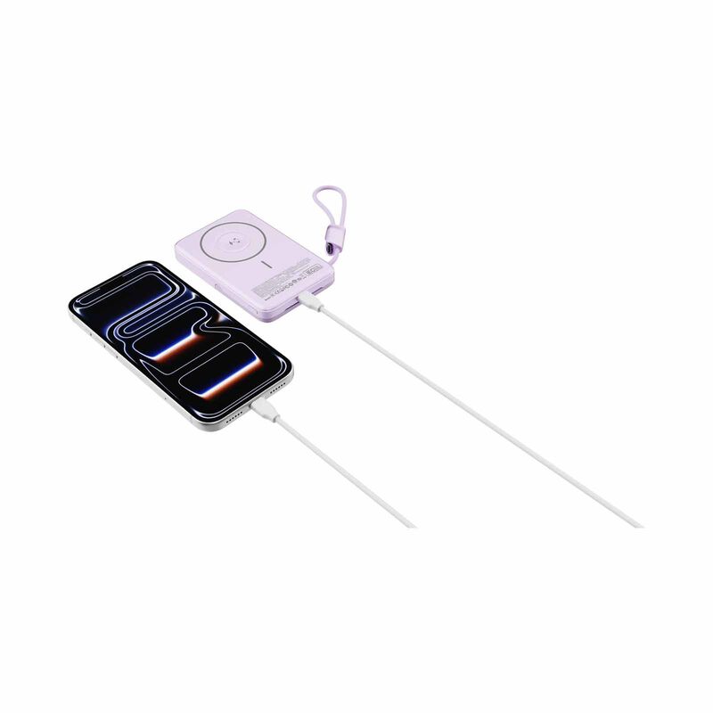 MAZER Maglink 10,000mah Magnetic 15w/apple Watch Charging/usb-c Pd27w Cable Power Bank-lavender M-MAGLINK19-LD-image 5