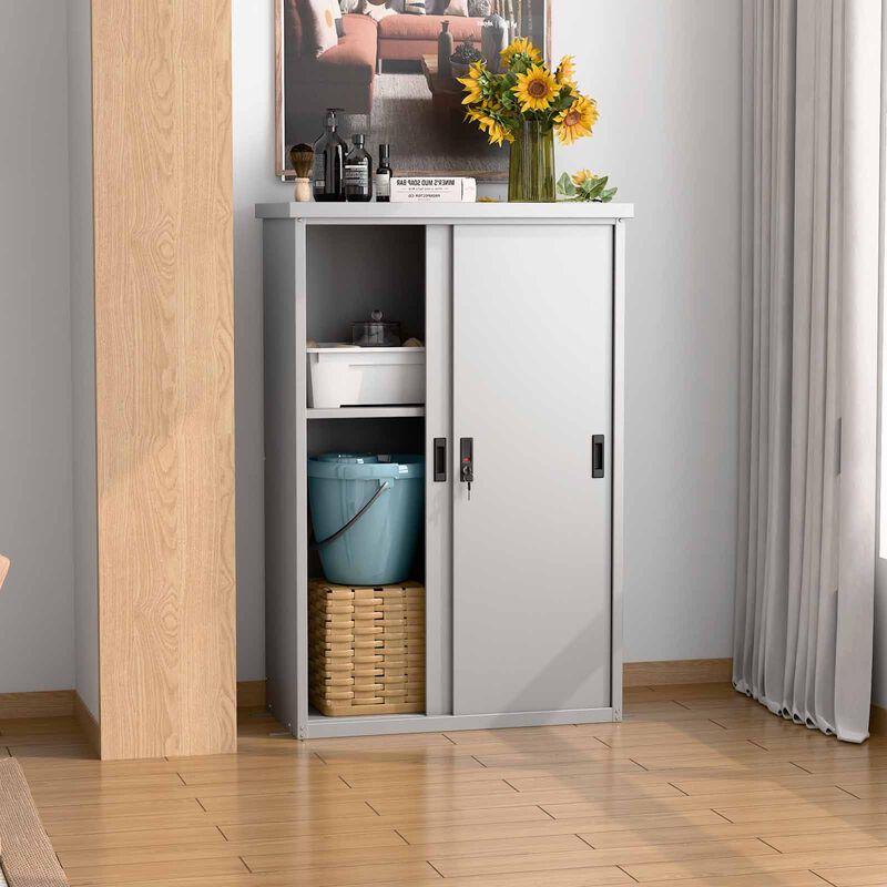 STEELCRAFT Balcony Storage Cabinet Light Grey 80 X 40 X 120 H Cm BALCONY-image 3