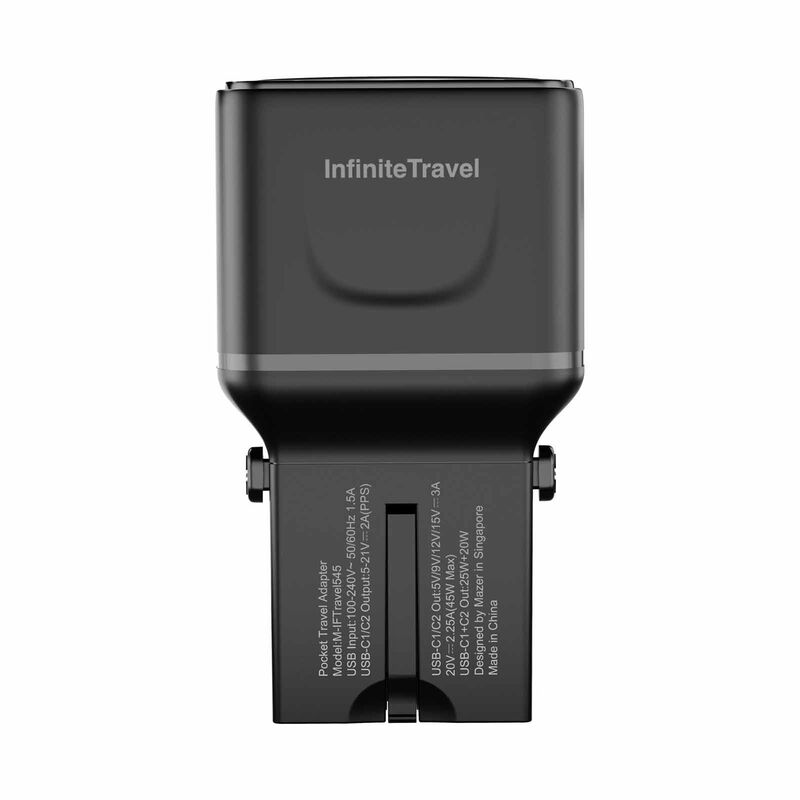 MAZER Infinitetravel Pocket Gan Pd45w 2c Travel Charger-black M-IFTRAVEL545-BK-image 6