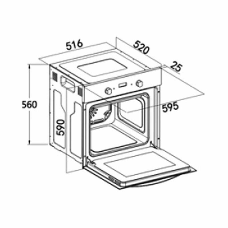 TURBO Built-in Oven With Fan (65l) - Black (exclude Installation) TO865BK-image 2