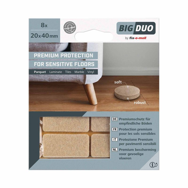 FIX-O-MOLL Self Adh 20x40mm BIG DUO PARQUET GLIDERS-image 3
