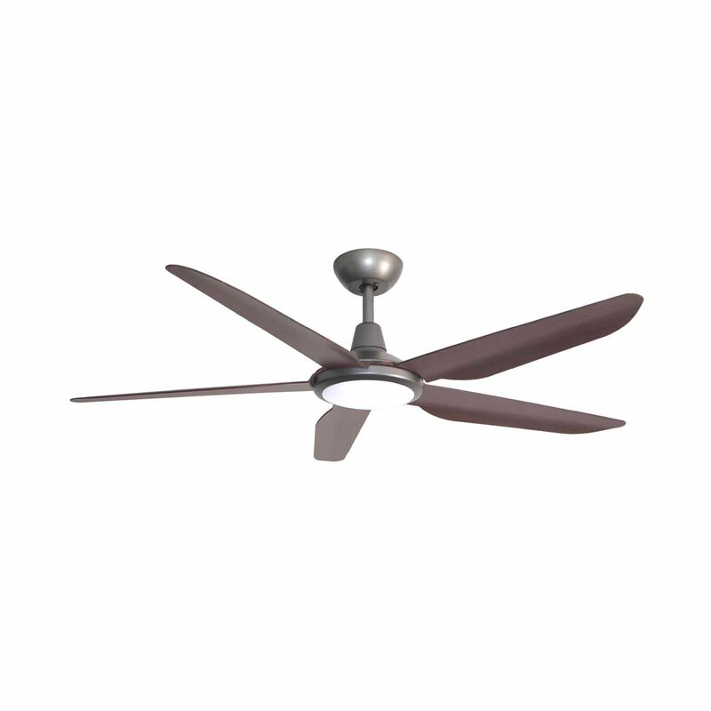 MISTRAL 56 In Dc Ceiling Fan With 24 W Led And Wifi- Gun Metal/wood (5 Blade) CYCLONE56-GM/WD-image 1