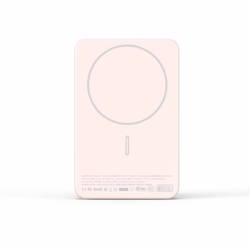 MAZER Ccc Certified Magnetic 15w 10000mah/pd30w With Istand Power Bank-pink M-MAGAIR20-PK-image 6