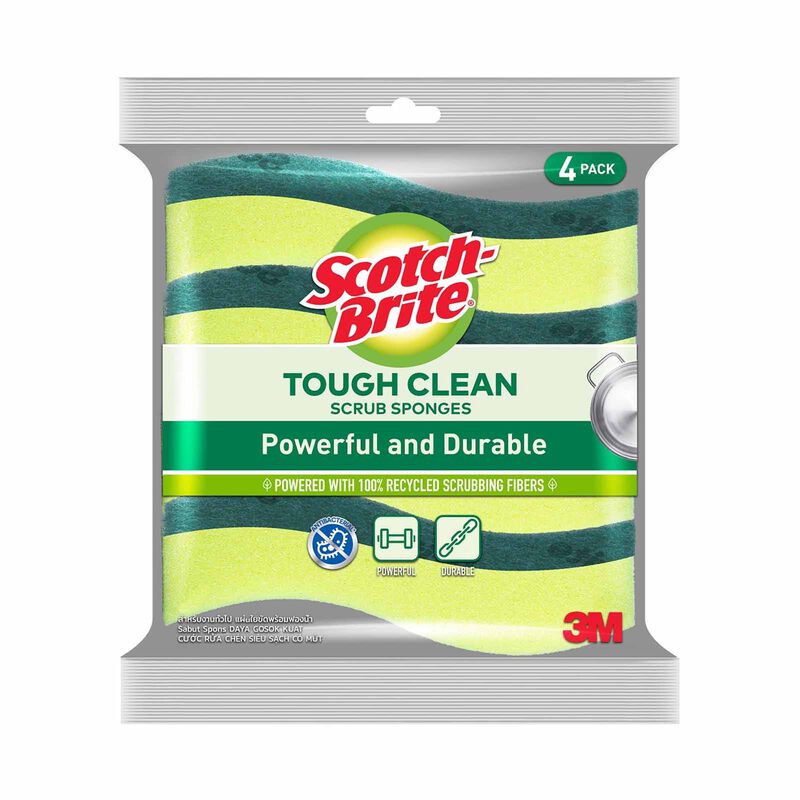 3M SCOTCHB S/b Heavy Duty Scrub-sponge 4pc/pk 213VP-image 2