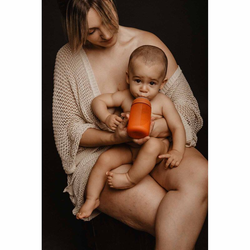 SUAVINEX Bottle - Brick Red (online) 240ML ALL SILICONE-image 4