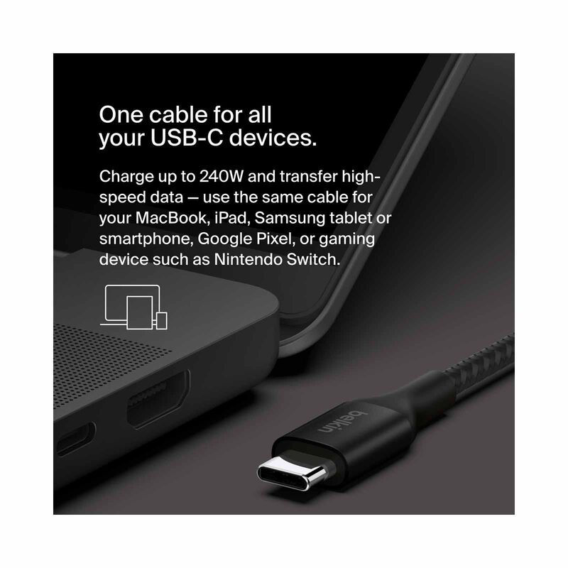 BELKIN Usb-c To C Pd3.1 Cable 2m Up To 240w Blk CAB015BT2MBK-image 8