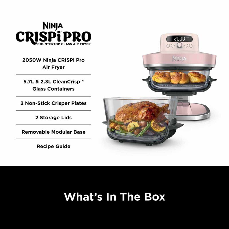 NINJA Crispi Pro Countertop Glass Air Fryer - Rose Quartz AS101SMPK-image 15