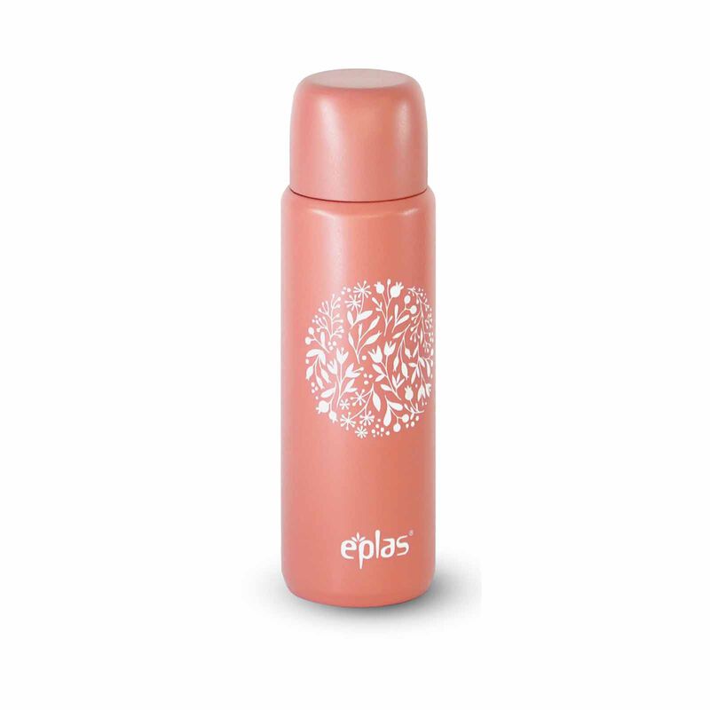 EPLAS 316 Stainless Steel Thermos Flask With Contemporary Prints (550ml) - Brick Red EVS-550-image 1