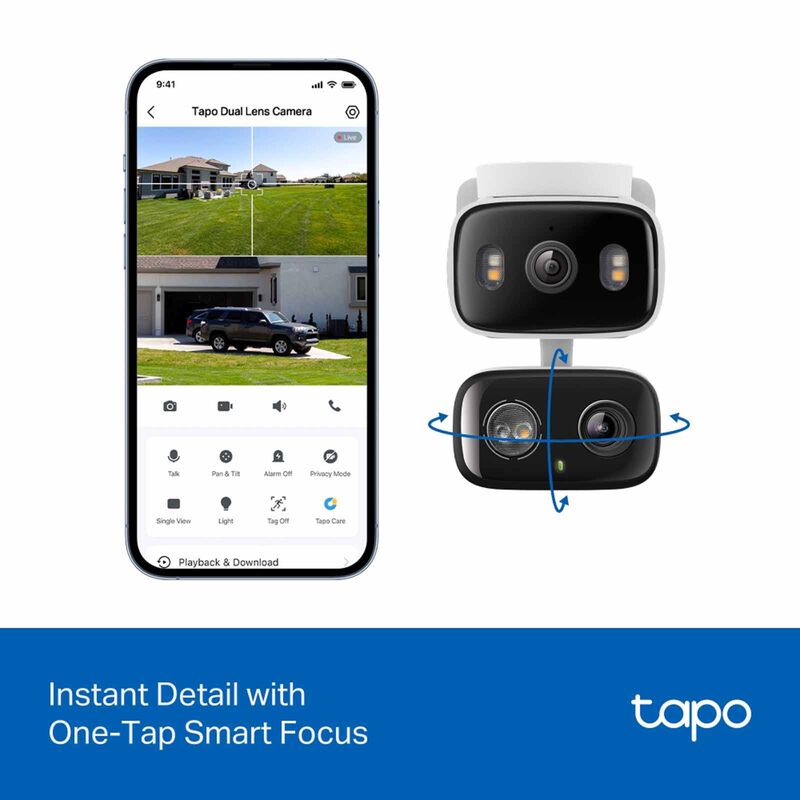 TP LINK Indoor/outdoor Dual Lens Pan/tilt Security Camera TAPO TC34-image 2