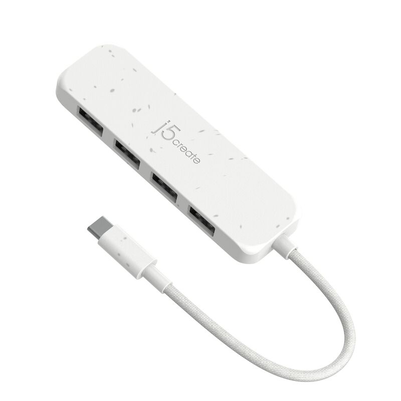 J5CREATE Usb-c To 4-port Type-a Gen 2 Hub (white) JCH341EW-image 3