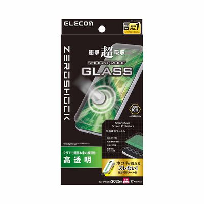 ELECOM Iphone 18 Pro Max Zeroshock Hi-transparency Glass Film PM-A26DFLGZT