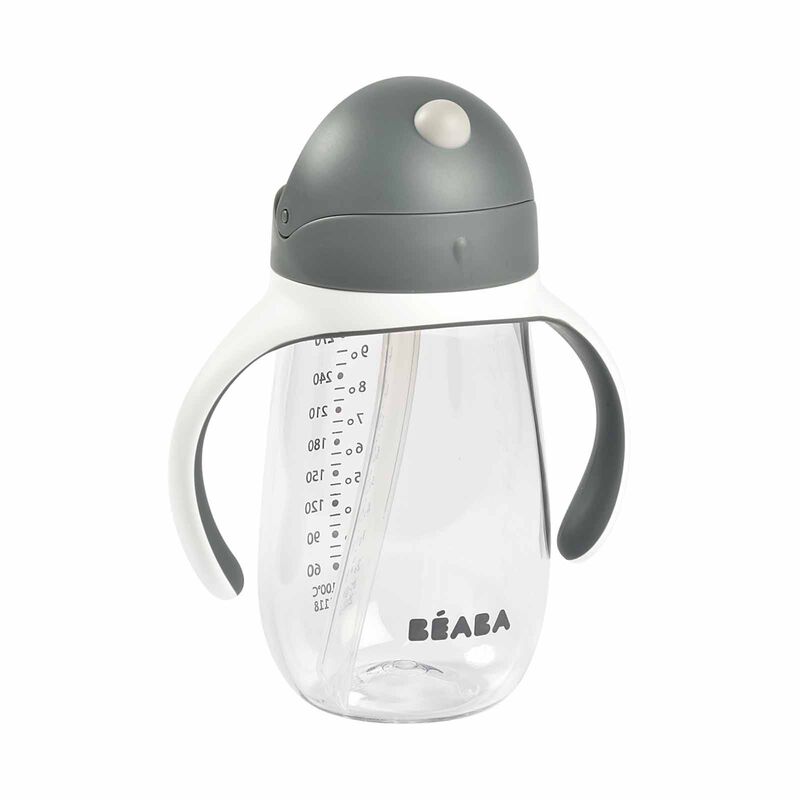 BEABA Cup 300ml - Mineral Grey (online) STRAW-image 5