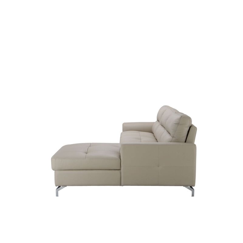 L Shaped (hl) Right Beige Half Leather Sofa DEXTER-image 3