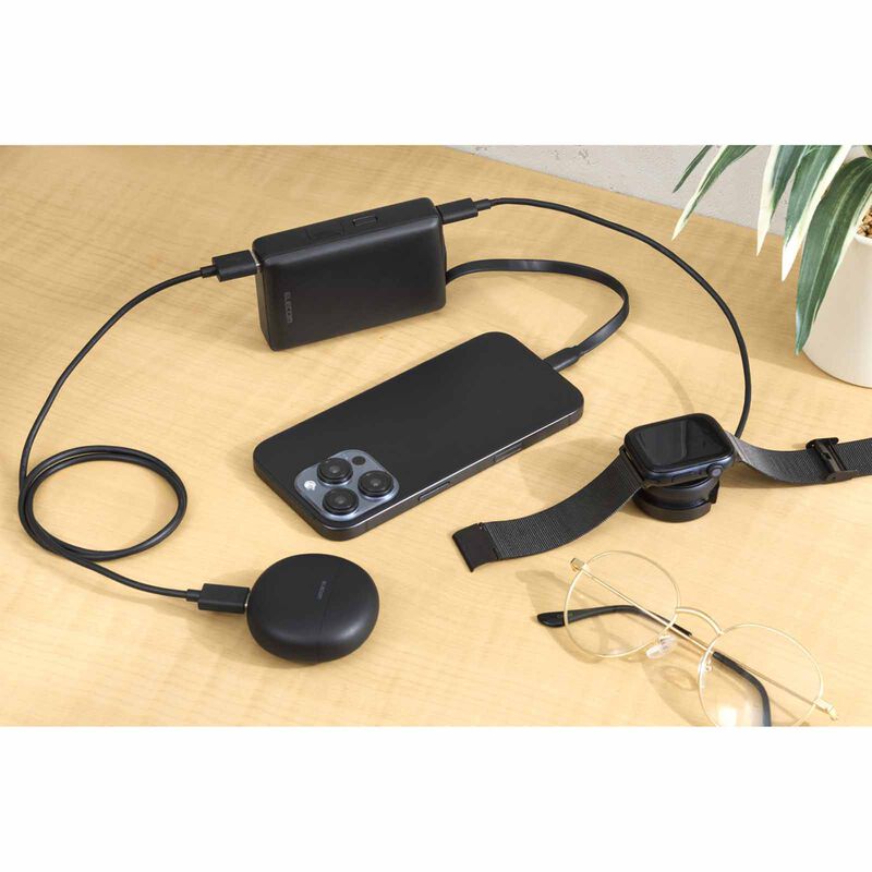 ELECOM Ccc Powerbank With Integrated Cable 10000mah 30w 1c1a DE-A06-10000BK-image 6