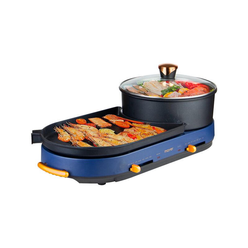 MAYER Multi-functional Hot Pot With Grill - Dark Blue MMHPG5DB-image 2