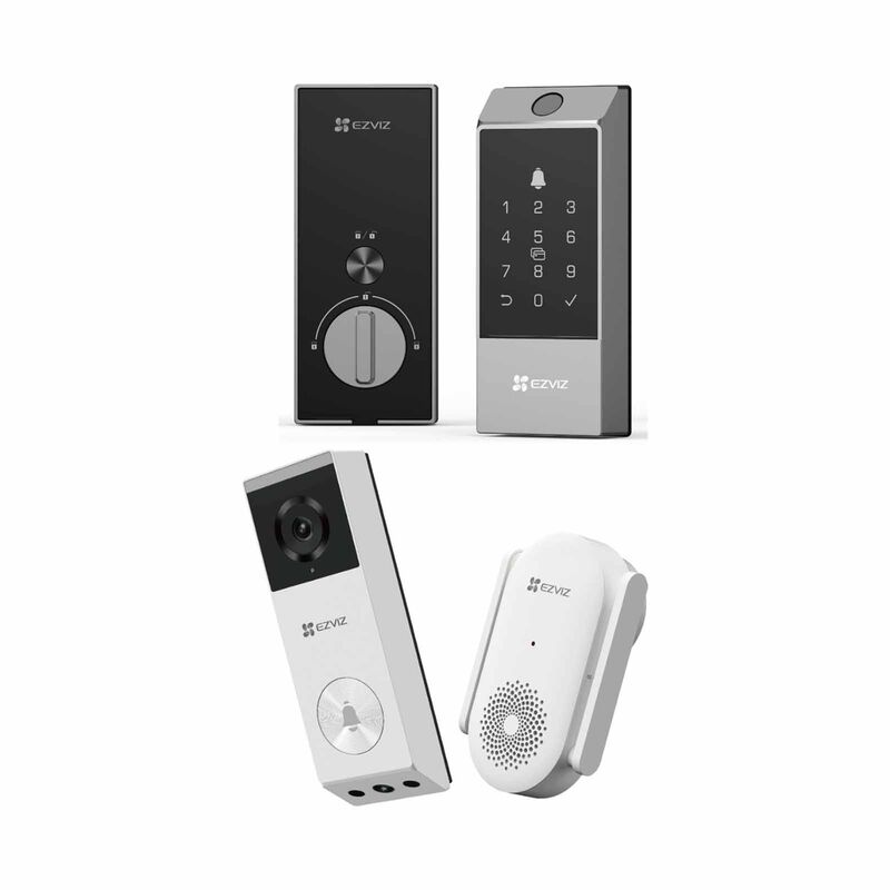 EZVIZ Deadbolt Smart Lock + Video Doorbell Bundle DL04 PRO + EP3X-image 1