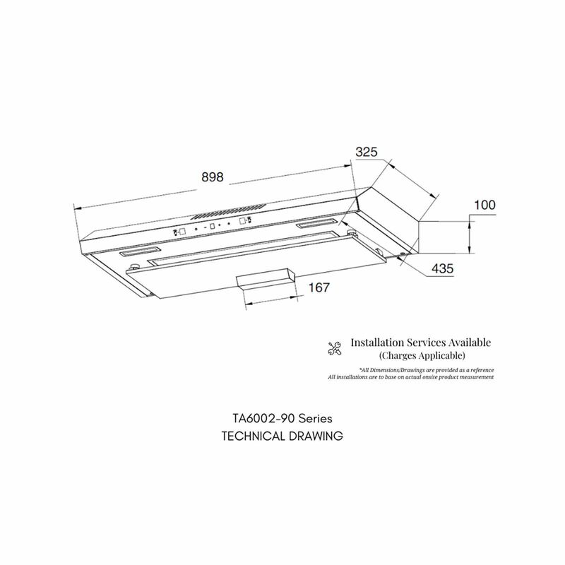 TURBO 60cm Designer Hood + Oil Tray Touch Control (excl. Install) TA6002-60SS-image 2
