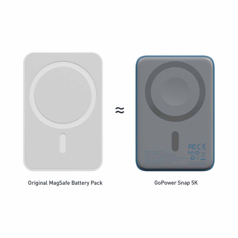 BAZIC Gopower Snap 5k, 3in1 5000mah Wireless Powerbank With Apple Watch Charger - Bubblegum GPW-SNAP5K-BLU-image 6
