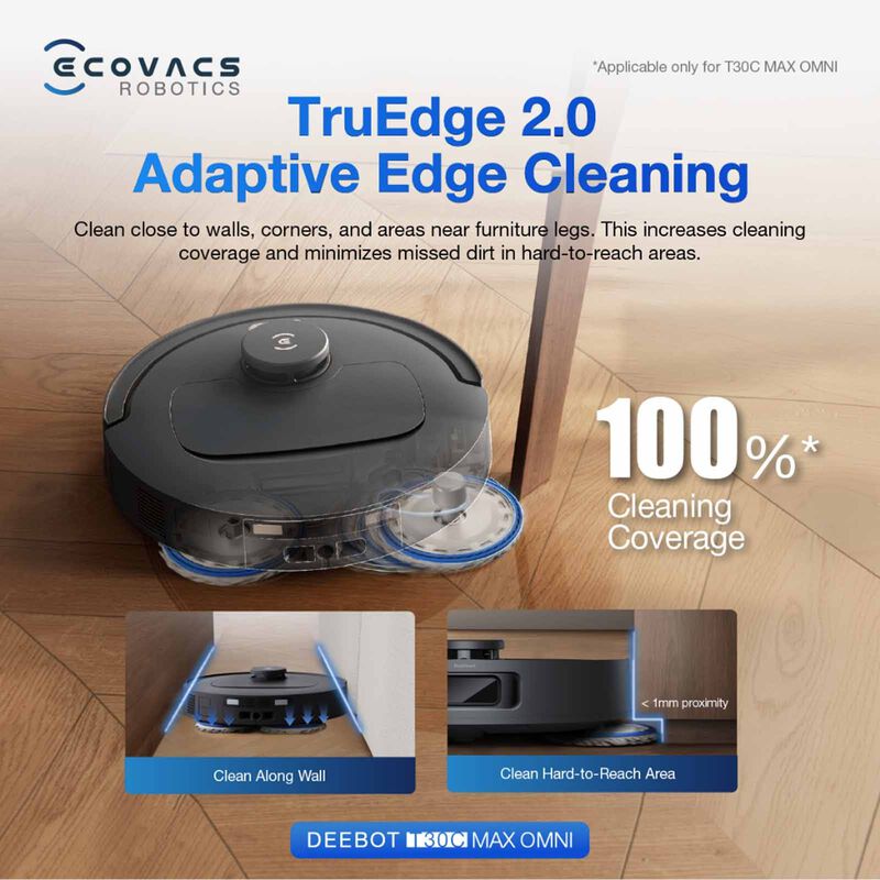 ECOVACS Deebot T30c Max Omni Robotic Vacuum Cleaner - Black DLX71 - BLACK-image 4