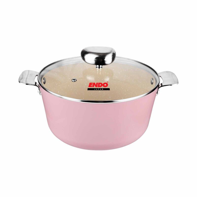 ENDO Wagashi 24cm Stock-pot - Pink E-WGS-24SO - PINK-image 1