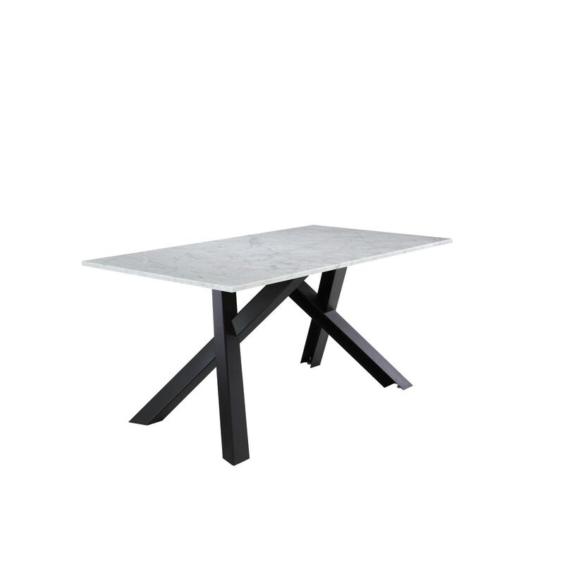 Marble Table W Metal Base 1.6m BIANCO-image 2