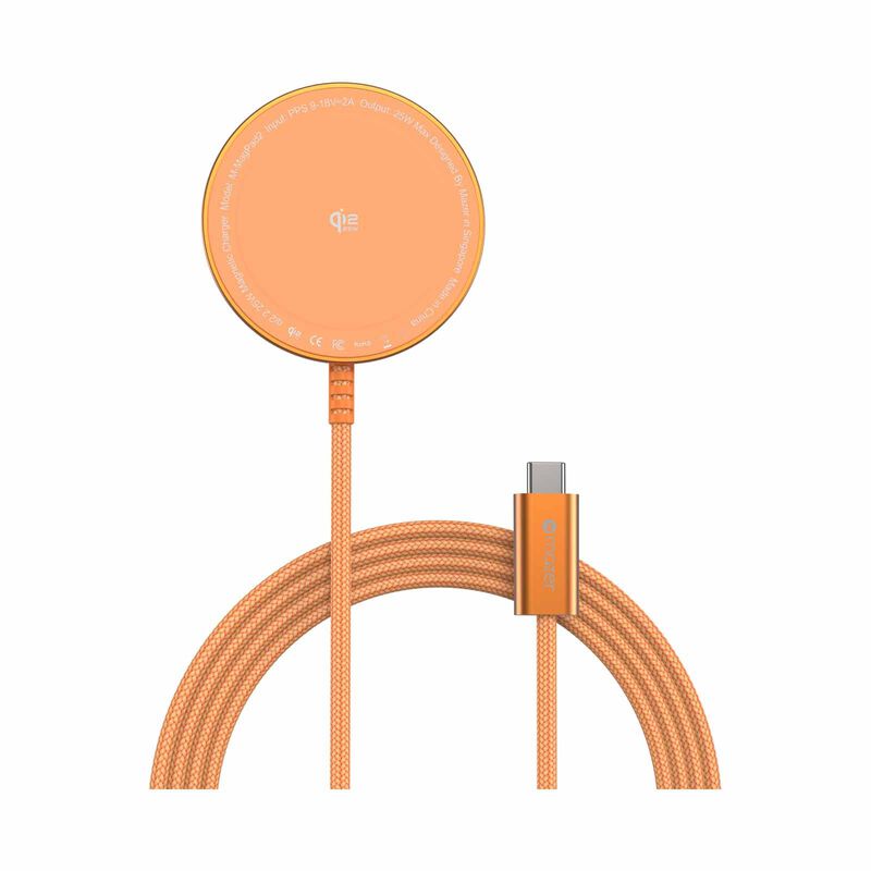 MAZER Qi2.2 25w Certified Wireless Charging Pad With 1.5m Cable-sunsetorange M-MAGPAD2-SO-image 1