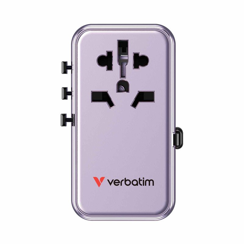 VERBATIM Charge N Travel 85w Retractable Cable - Purple VM30177-image 1