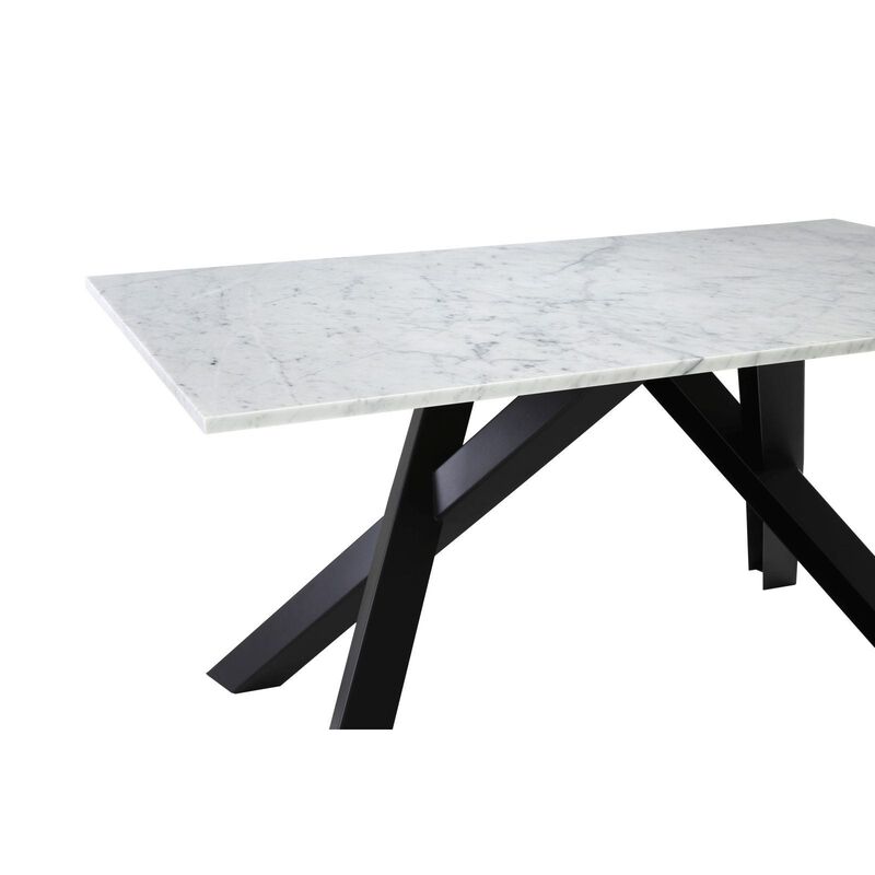Marble Table W Metal Base 1.6m BIANCO-image 4