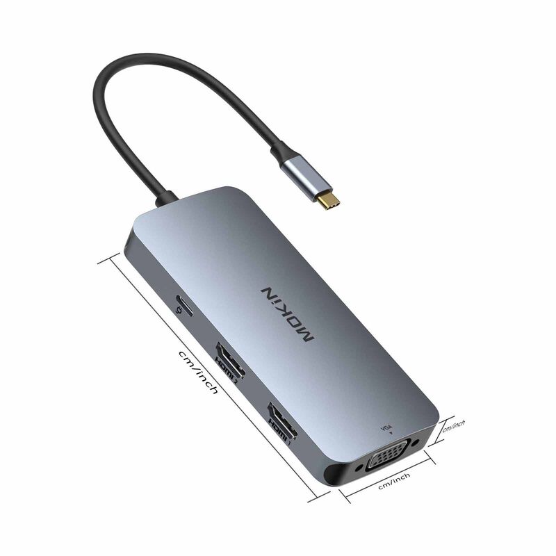 MOKIN 7 In 1 2xhdmi+1xvga+1xusb-c3.0+2xusb A 2.0+pd Charging Hub MK-MOUC0516-image 5