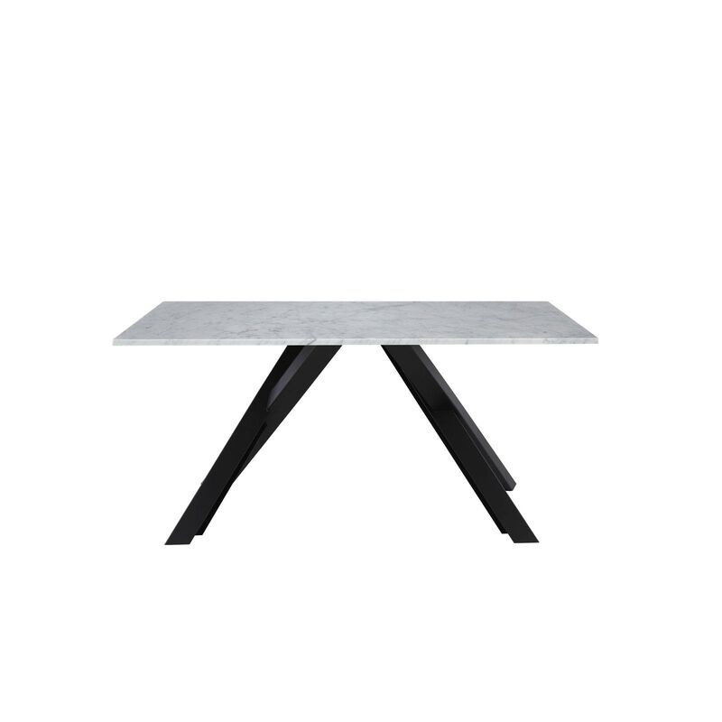 Marble Table W Metal Base 1.6m BIANCO-image 1