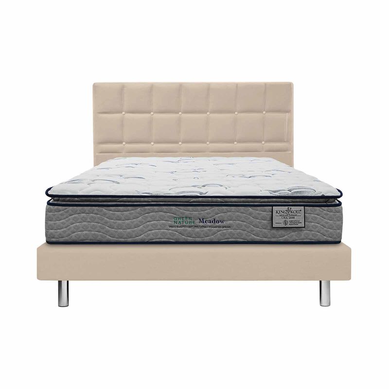 KINGKOIL King Size Mattress W/ss193 Storage Divan And Headboard GREEN NATURE MEADOW-image 1