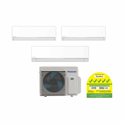 PANASONIC Panasonic Bkz System 3 38k Cu (12000 X2, 24000btu X1) CU-4XU38YBZ +CS-XU12BKZW X 2/CS-XU18BKZW