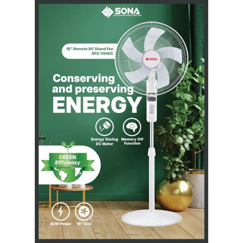 SONA 16 In Dc Stand Fan -white SFS1184DC-image 2