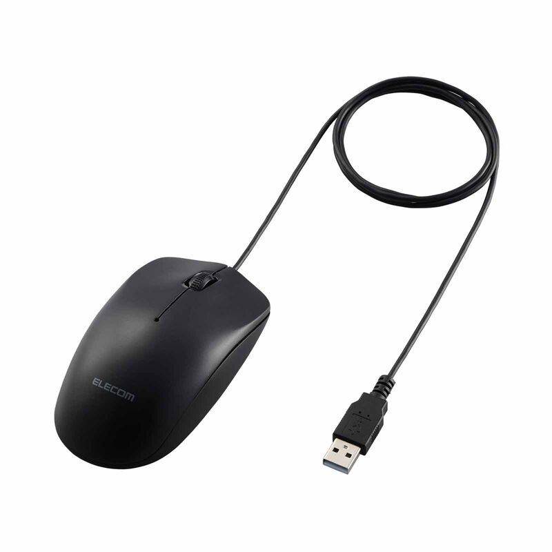ELECOM Usb Wired Mouse - Black M-LE10URBK-image 1