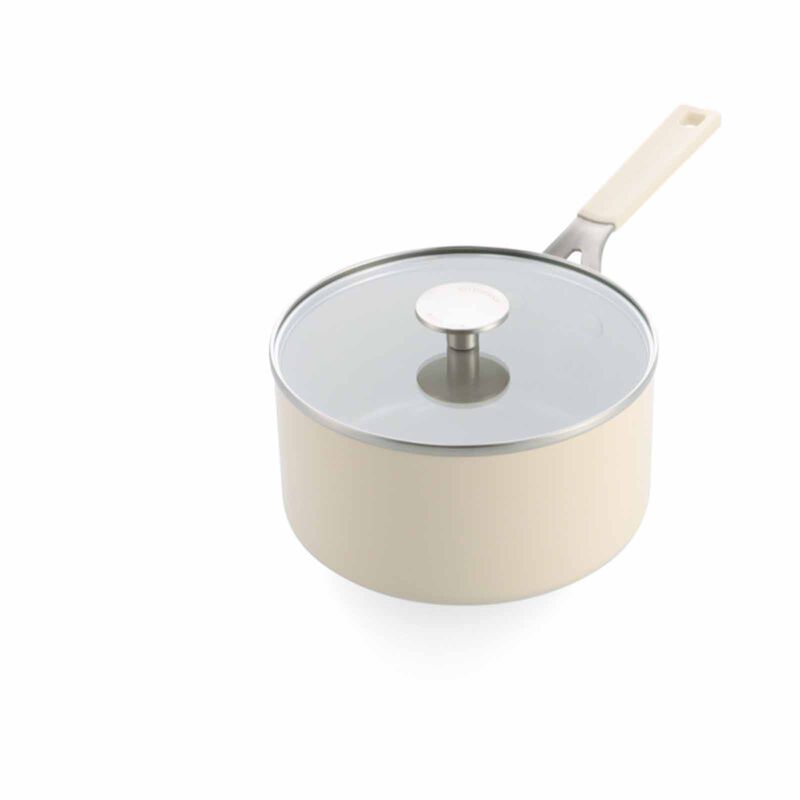 KITCHENAID Aluminium 9g 20cm Covered Saucepan - Almond Cream KAAM069534-image null