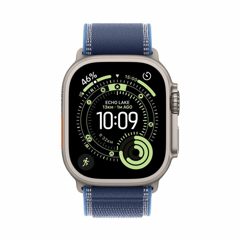 APPLE Watch Ultra 3 Gps + Cellular 49mm Natural Titanium Case With Blue/bright Blue Trail Loop - M/l MEWU4X/A-image 4