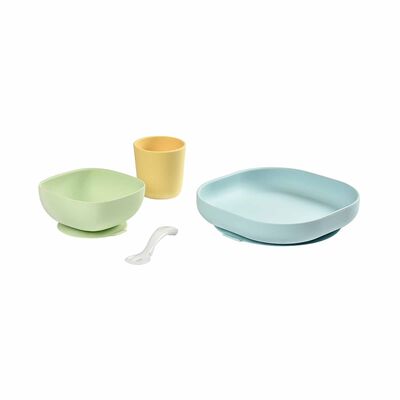 BEABA Suction Meal Set - Yellow (online) SILICONE