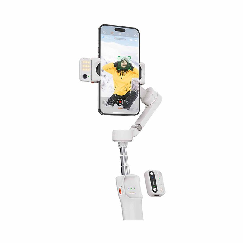 HOHEM Isteady V3 3-axis Palm Smartphone Gimbal Ai Visual Tracking White W/ Selfie Stick HT-ISTEADY V3-WHITE-image 1