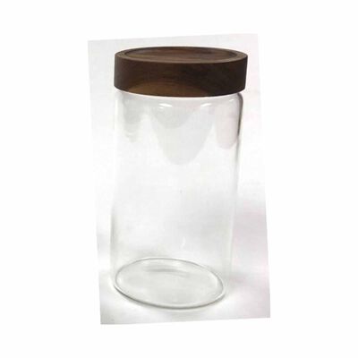 ELEMENTAL High Borosilicate Glass Storage Jar With Acacia Lid (1300ml) 23FDD-1020