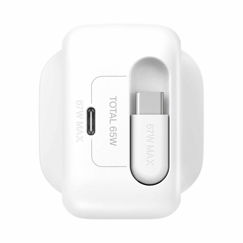 BELKIN 67w 2usb-c Wall Charger With Retractable Cable WCH022MYWH-image 2