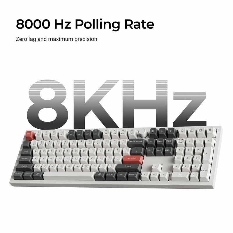 KEYCHRON Q6 Ultra 8k 100% 108 Key White Knob Rgb Hot-swap Silk Pom Brown Switch KYCN-Q6U-P3-image 4