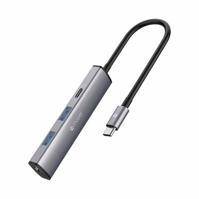 MAZER Infinitehub 4in1 Usb-c To Hdmi 4k/30hz + Usb-ax2/usb-c Pd100w Charging Hub-grey M-HUB51-GY