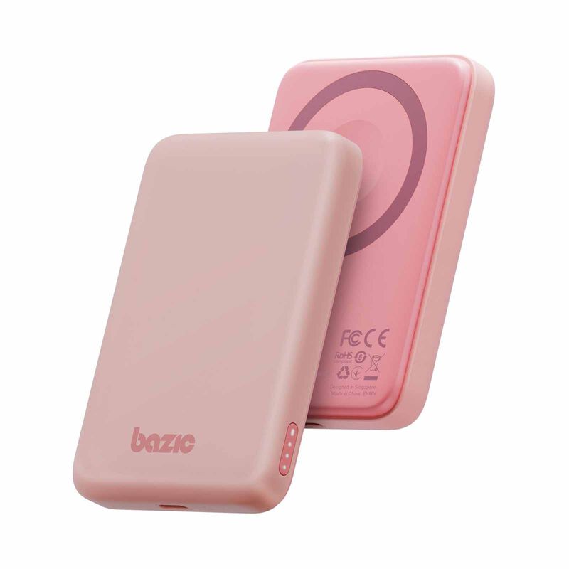 BAZIC Gopower Snap 5k, 3in1 5000mah Wireless Powerbank With Apple Watch Charger - Peach GPW-SNAP5K-PNK-image 1