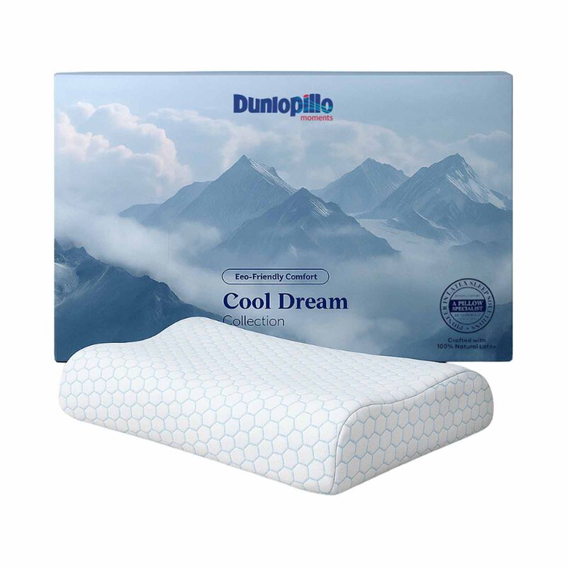 DUNLOPILLO Elite Low Contour Pillow - Medium - 100% Pure Natural Latex COLD DREAM-image null